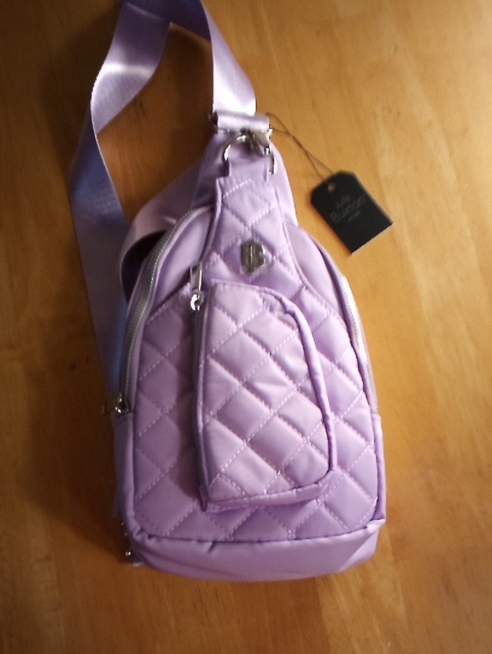 Buxton Quilted Lavender Crossbody Sling Bag - Women